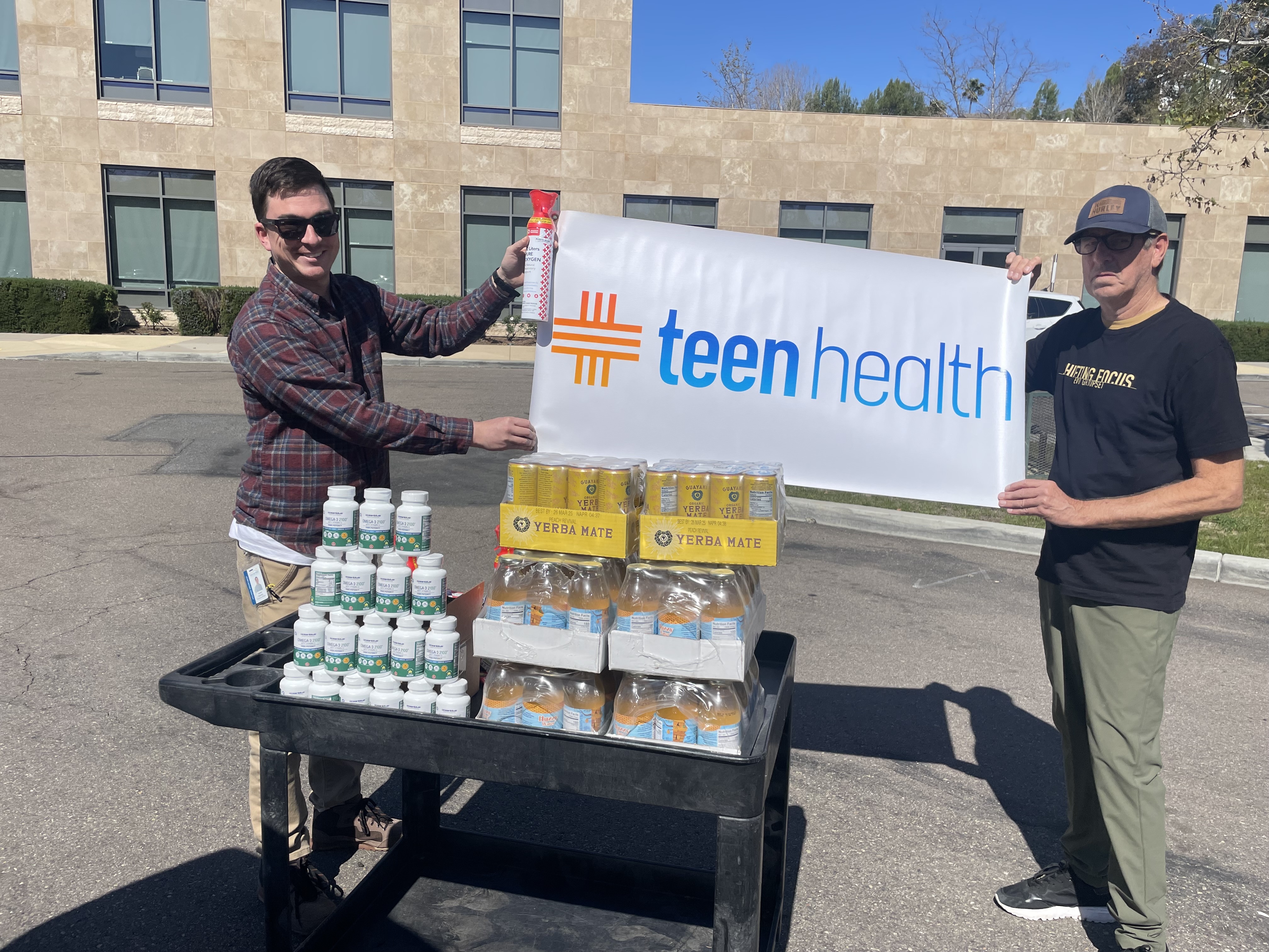 Volunteers sorting and preparing supplies
