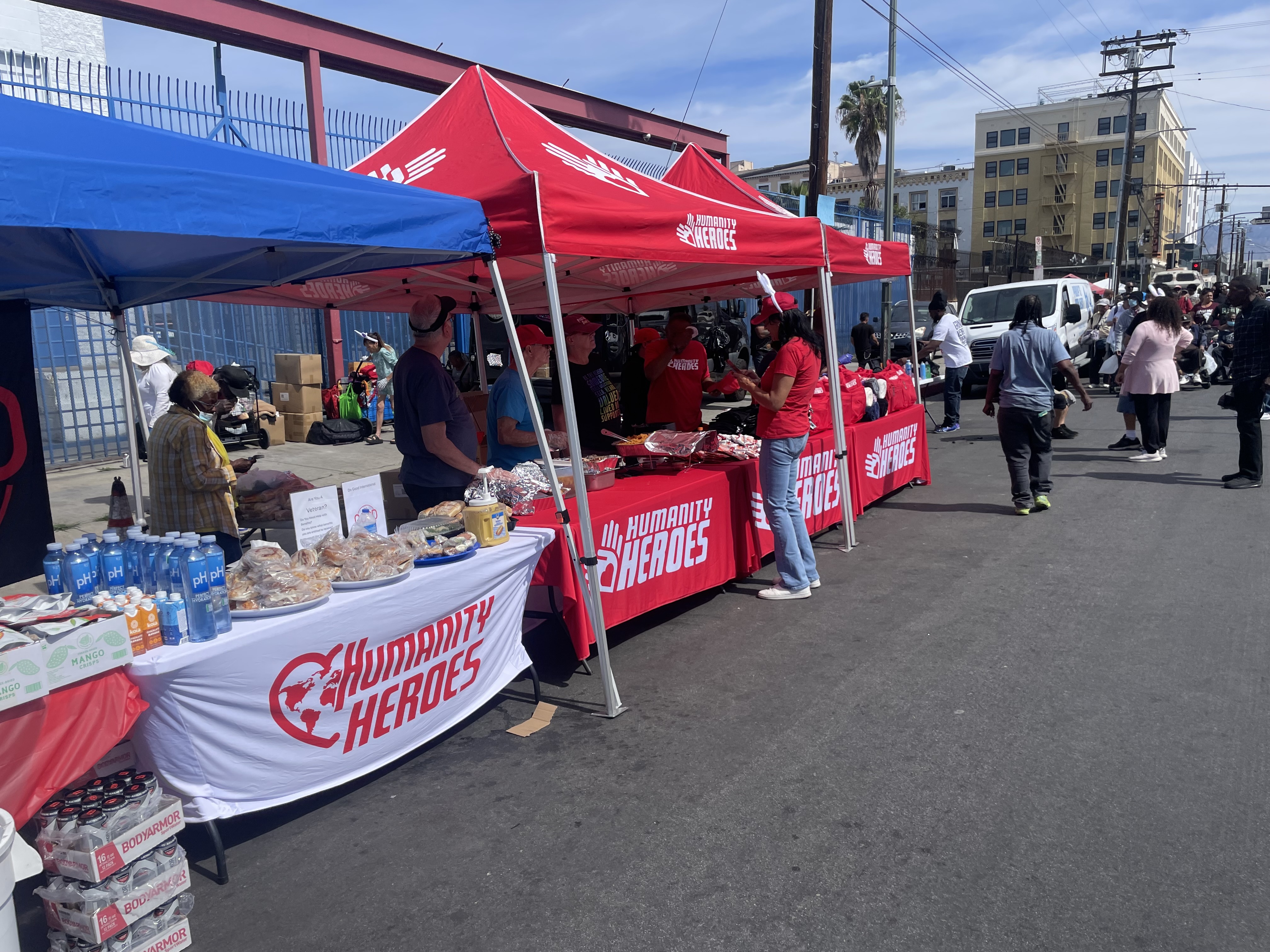 Humanity Heroes booth at community event