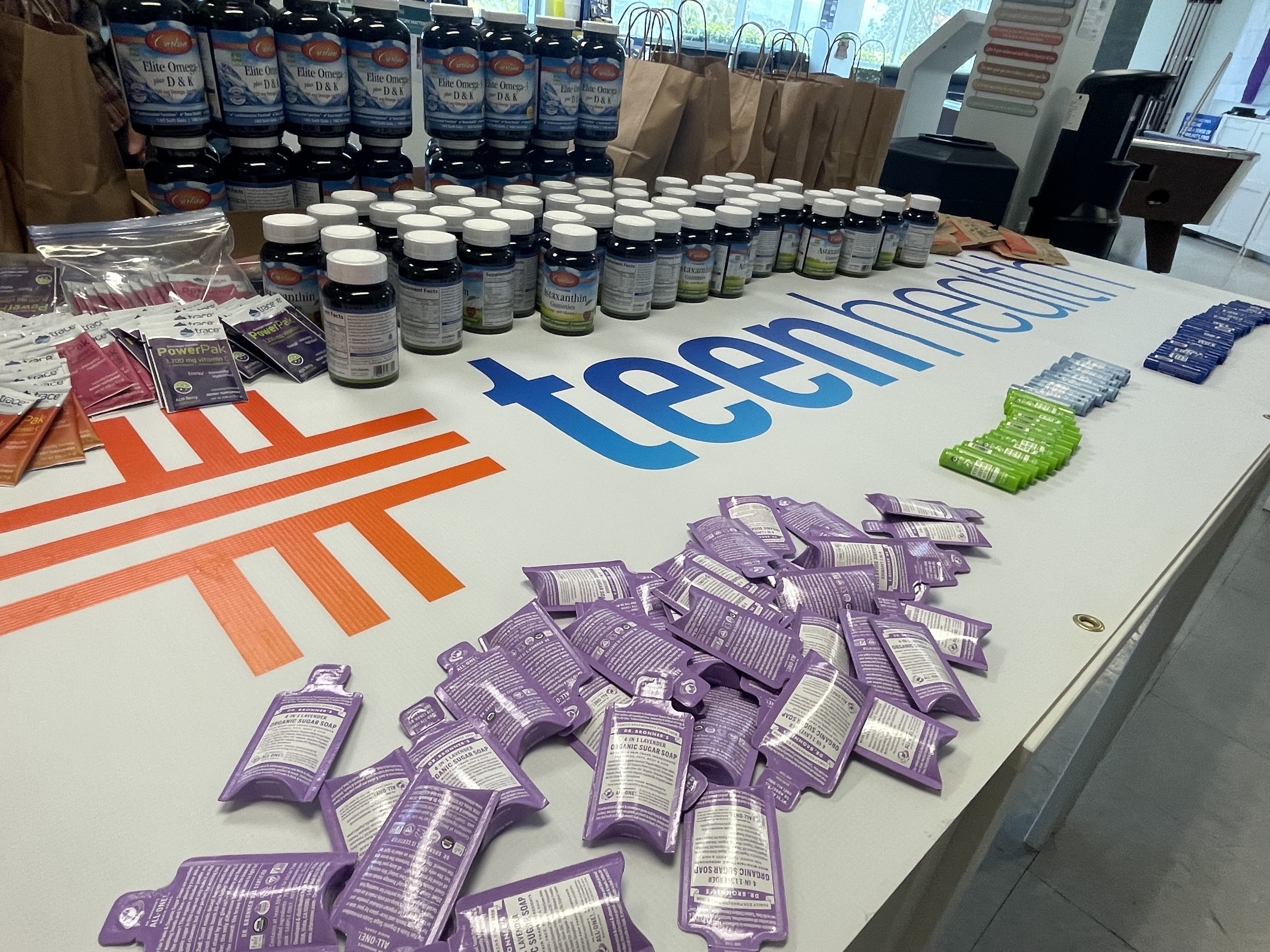 Soap, lip balm, electrolytes, and supplements